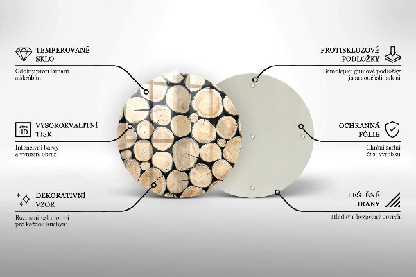 Chopping board glass Wood trunks of the tree