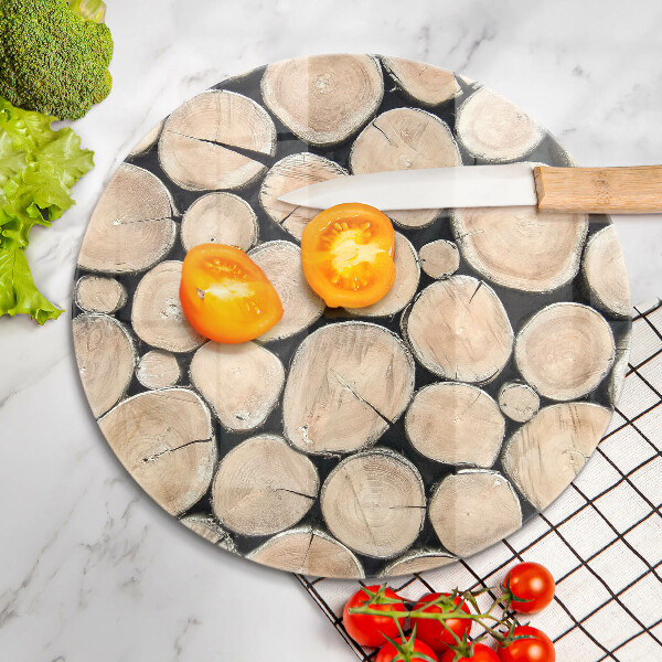 Chopping board glass Wood trunks of the tree