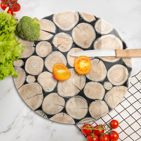 Chopping board glass Wood trunks of the tree