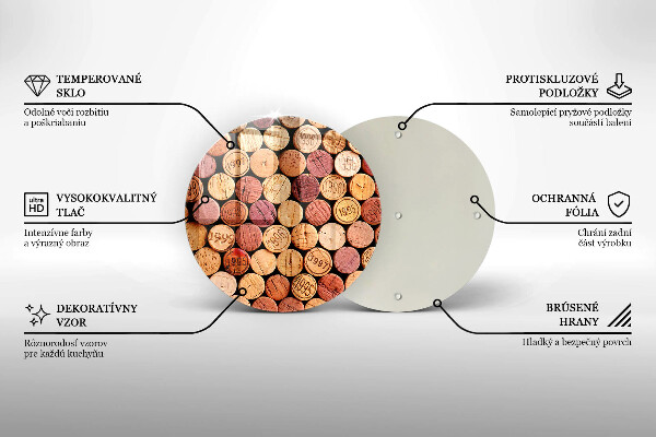 Chopping board glass Wine corks pattern