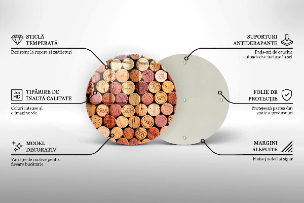Chopping board glass Wine corks pattern