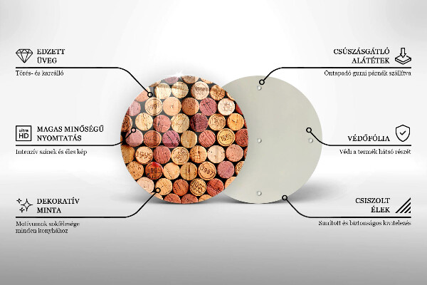 Chopping board glass Wine corks pattern