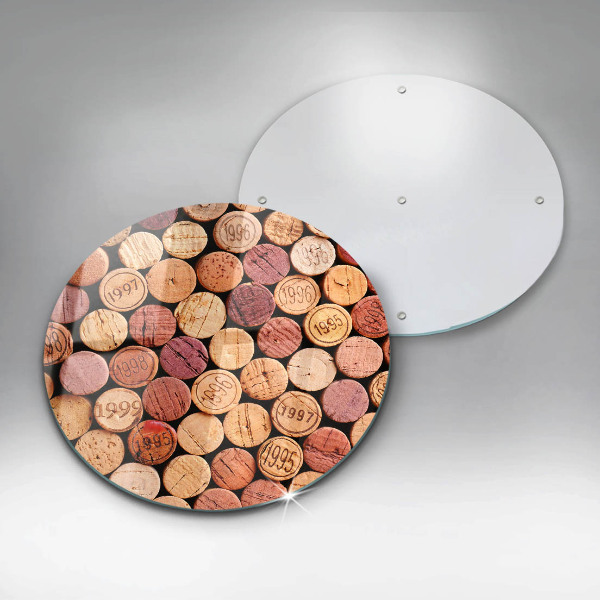Chopping board glass Wine corks pattern