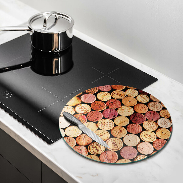 Chopping board glass Wine corks pattern