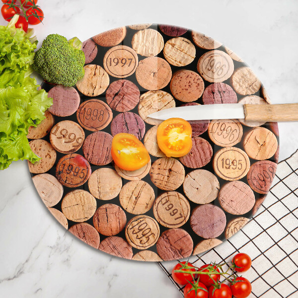 Chopping board glass Wine corks pattern