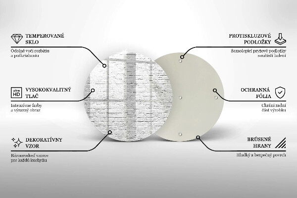 Chopping board glass Brick wall