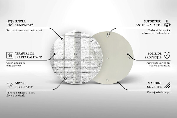 Chopping board glass Brick wall