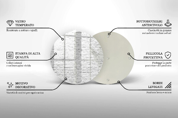 Chopping board glass Brick wall