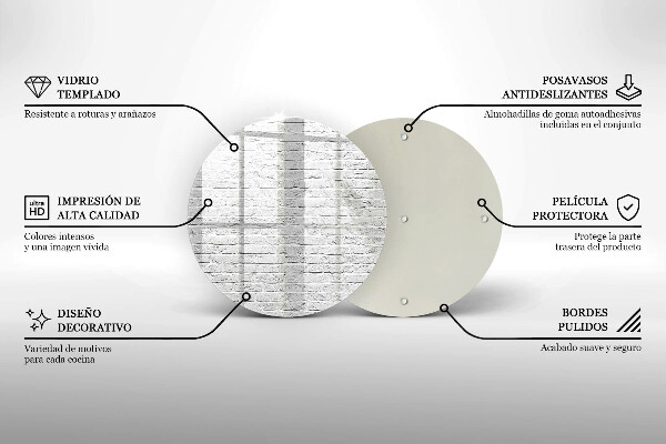 Chopping board glass Brick wall