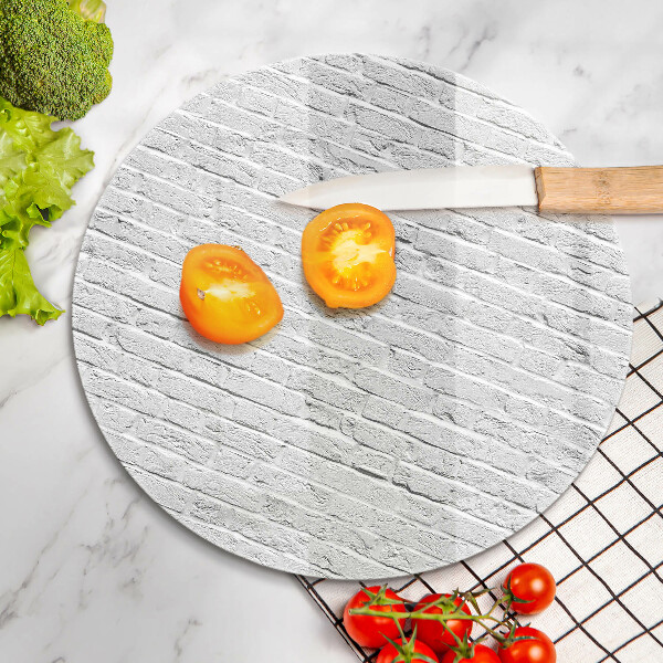 Chopping board glass Brick wall