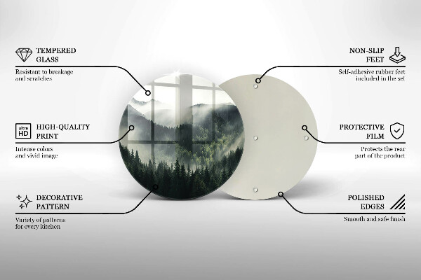 Chopping board Land and fog landscape