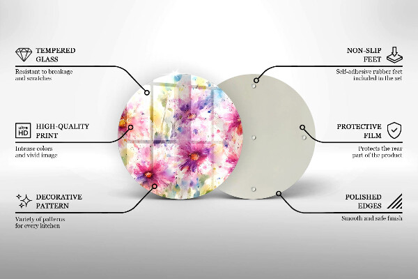 Chopping board Painted flowers