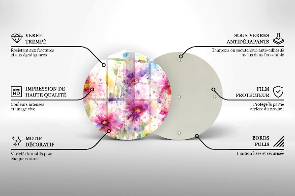 Chopping board Painted flowers