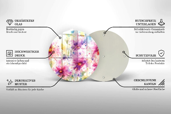 Chopping board Painted flowers