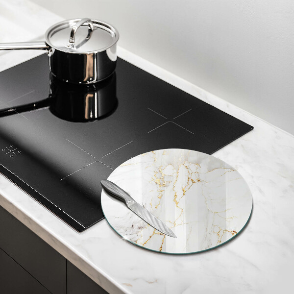 Chopping board Light marble with gold