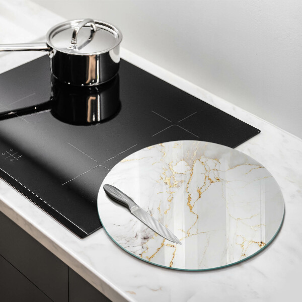 Chopping board Light marble with gold