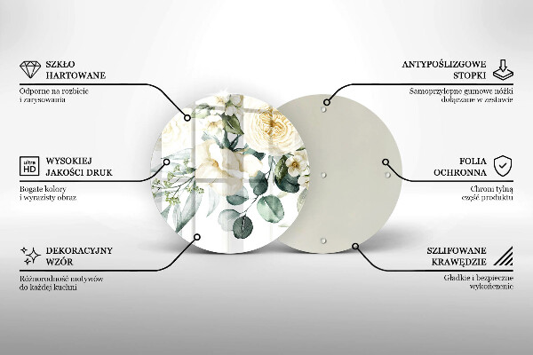 Chopping board Watercolor flowers