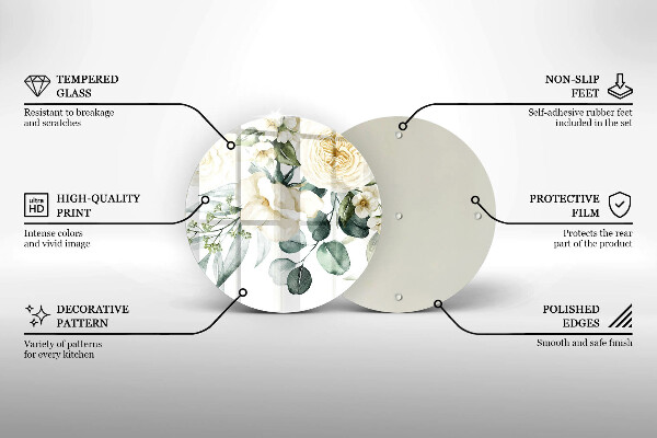 Chopping board Watercolor flowers