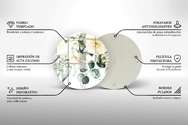 Chopping board Watercolor flowers