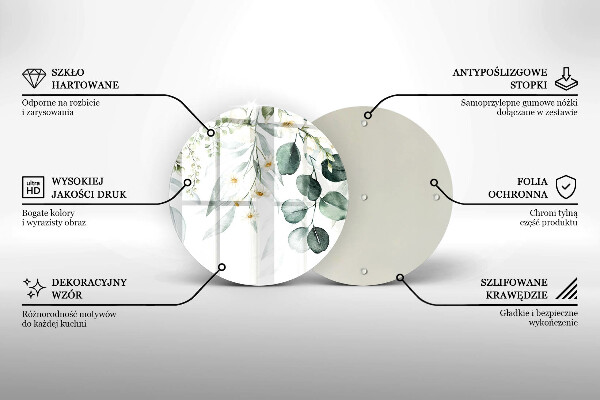 Chopping board Watercolor plants