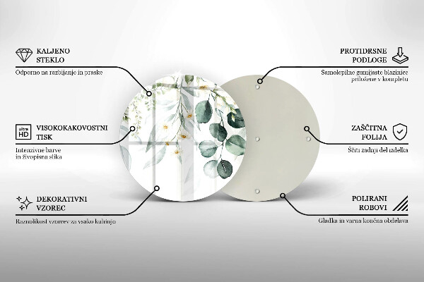 Chopping board Watercolor plants