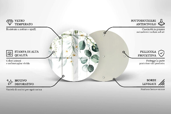 Chopping board Watercolor plants