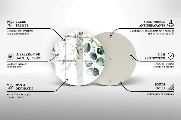 Chopping board Watercolor plants