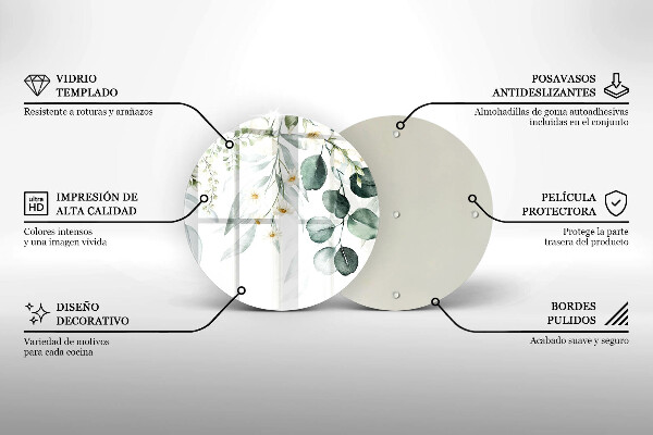 Chopping board Watercolor plants