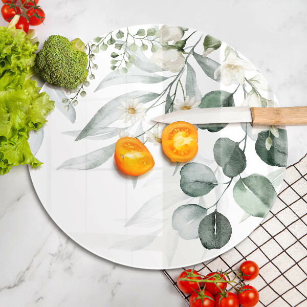 Chopping board Watercolor plants