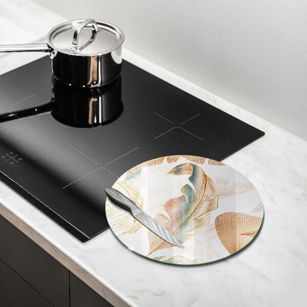 Chopping board Boho feathers and leaves