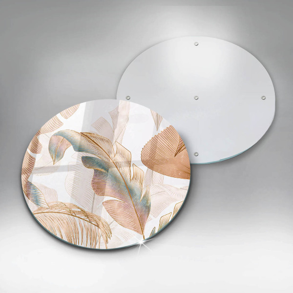 Chopping board Boho feathers and leaves