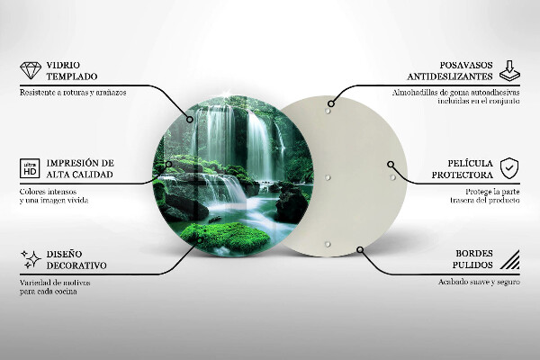 Chopping board Wild waterfall in the jungle