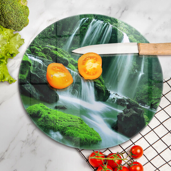 Chopping board Wild waterfall in the jungle