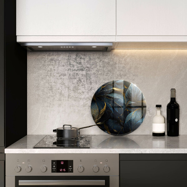 Chopping board Decorative leaves with gold