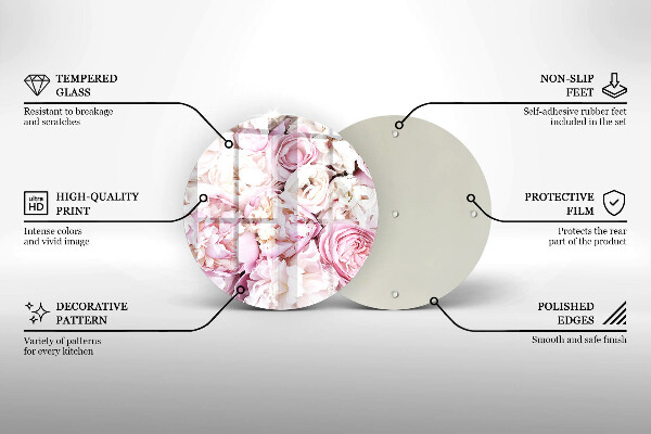 Chopping board Peony bouquet