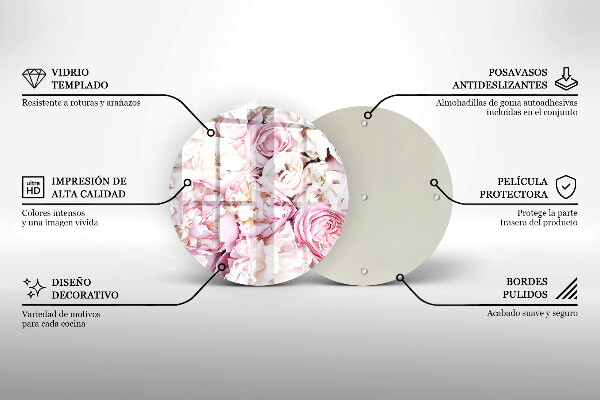 Chopping board Peony bouquet