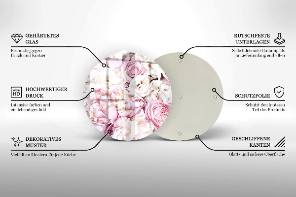 Chopping board Peony bouquet