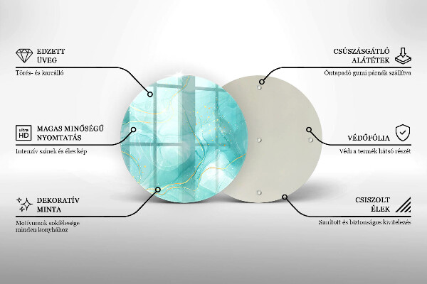 Chopping board Blue-gold abstraction