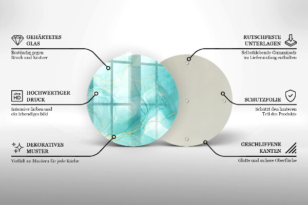 Chopping board Blue-gold abstraction