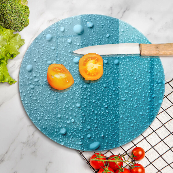 Chopping board glass Drops of water