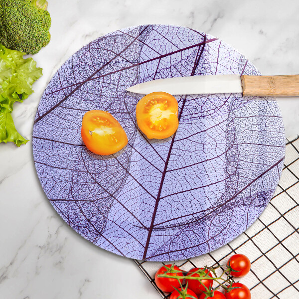 Glass cutting board Leaves with veins