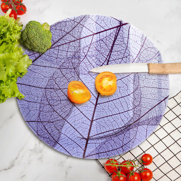 Glass cutting board Leaves with veins