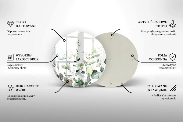 Glass cutting board Watercolor plants