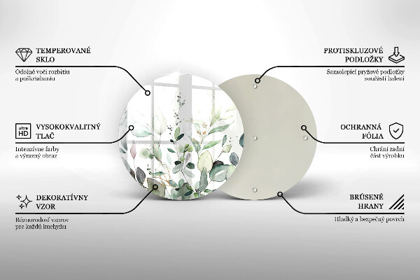 Glass cutting board Watercolor plants