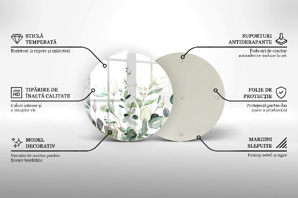 Glass cutting board Watercolor plants