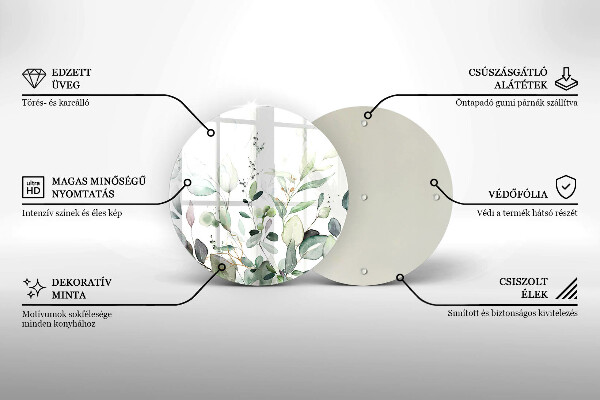 Glass cutting board Watercolor plants