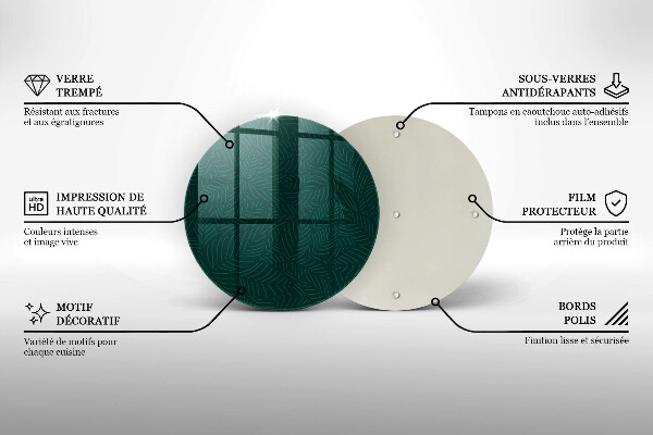 Glass cutting board Minimalist leaves