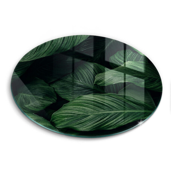 Glass cutting board Dark leaves