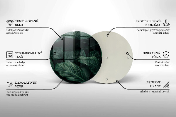 Glass cutting board Dark leaves