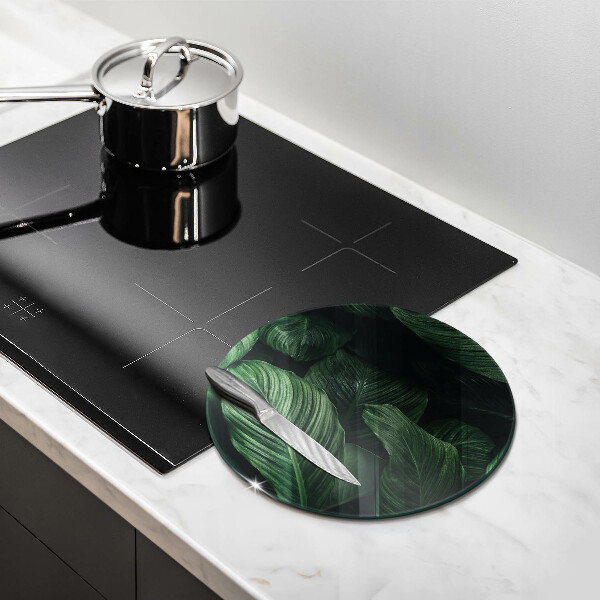 Glass cutting board Dark leaves